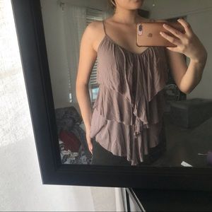 Ruffle Spaghetti Strap Blouse